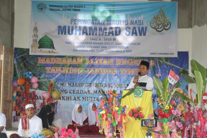 Keluarga Besar MAN 2 Tanjung Jabung Timur Peringati Maulid Nabi Muhammad SAW 1442 H