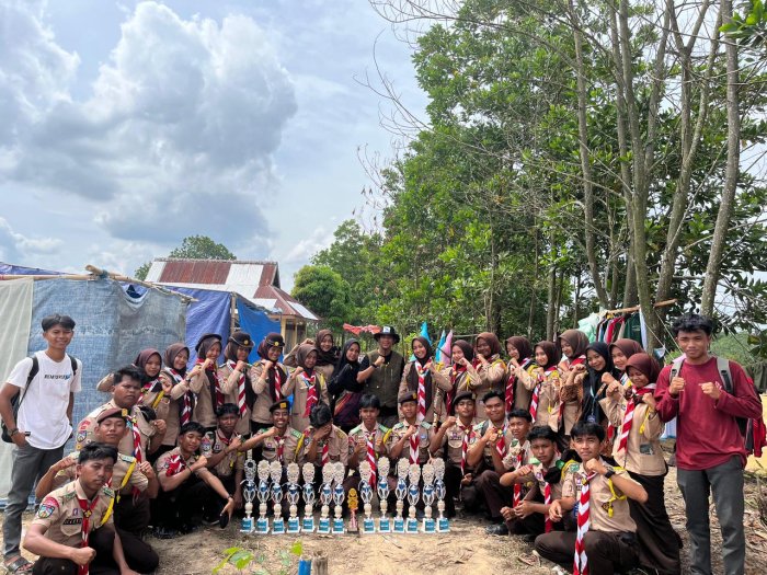 Kontingen MAN 2 Tanjung Jabung Timur Koleksi 14 Trofi dari Arena Lomba Susur Halang Rintang Pramuka (LSHRP) 2025