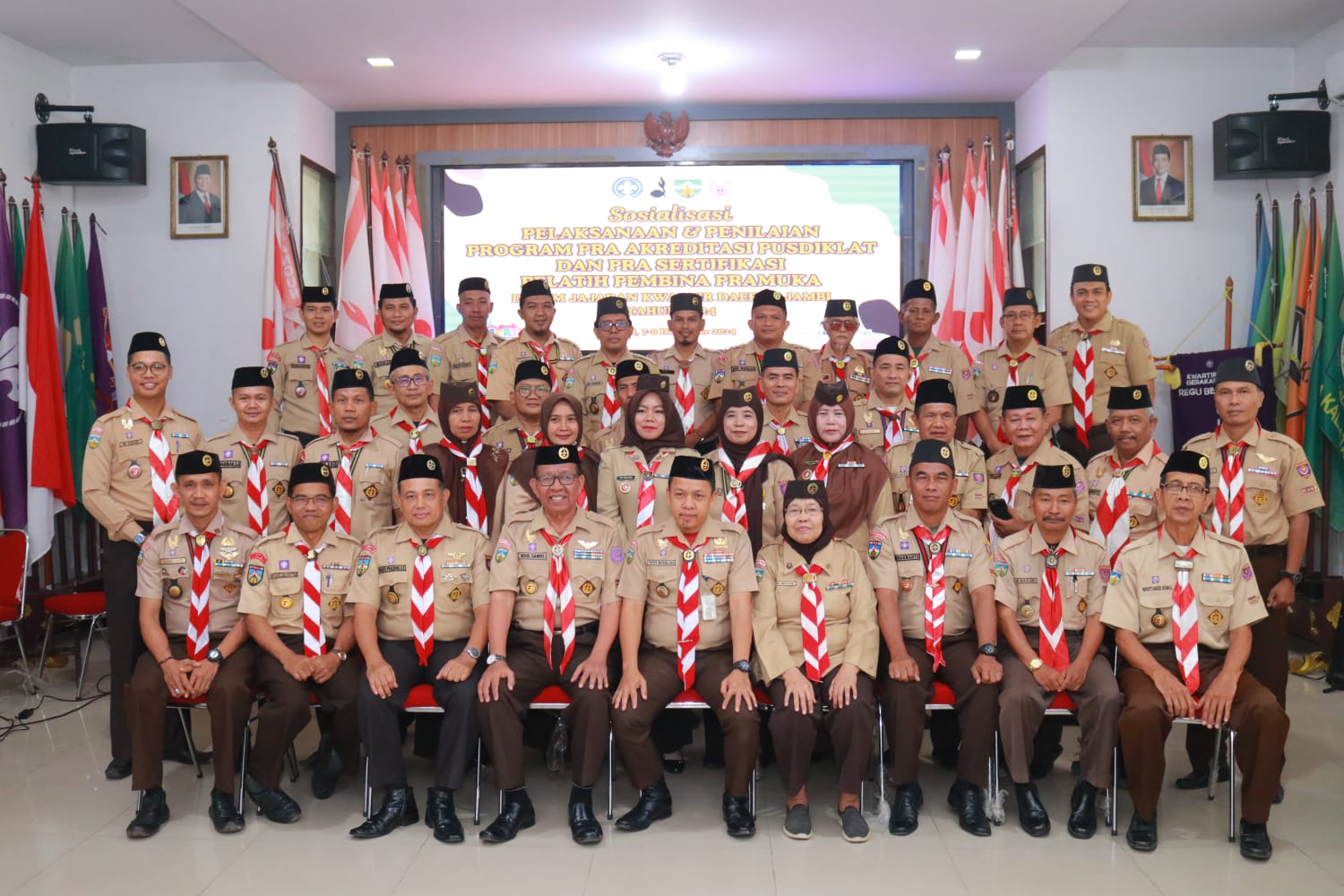 Pembina Pramuka MAN 2 Tanjabtimur Ikuti Sosialisasi Pra-Akreditasi Pusdiklat dan Pra-Sertifikasi Pelatih di Kwarda Jambi